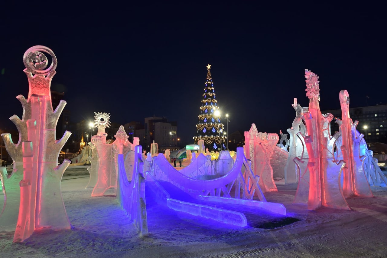Ледовый городок Новосибирск 2020
