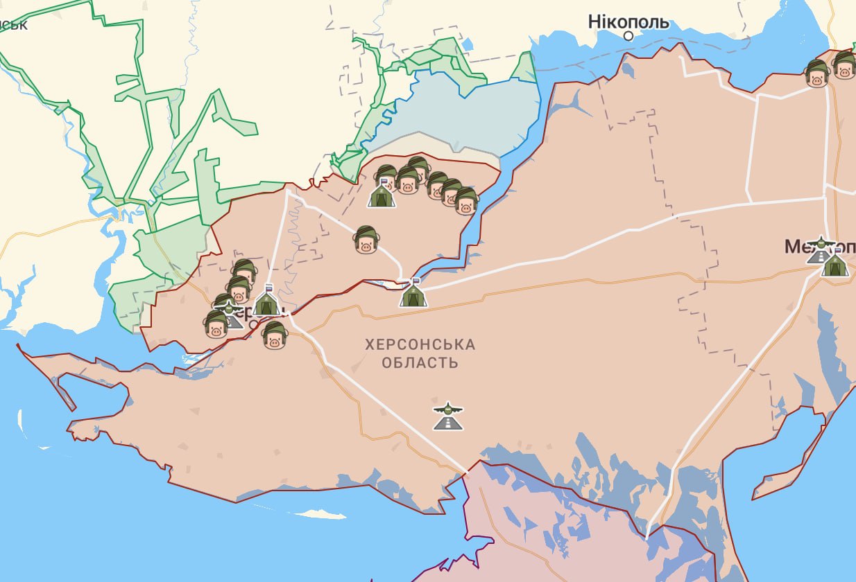 Карта левого берега днепра херсонской области