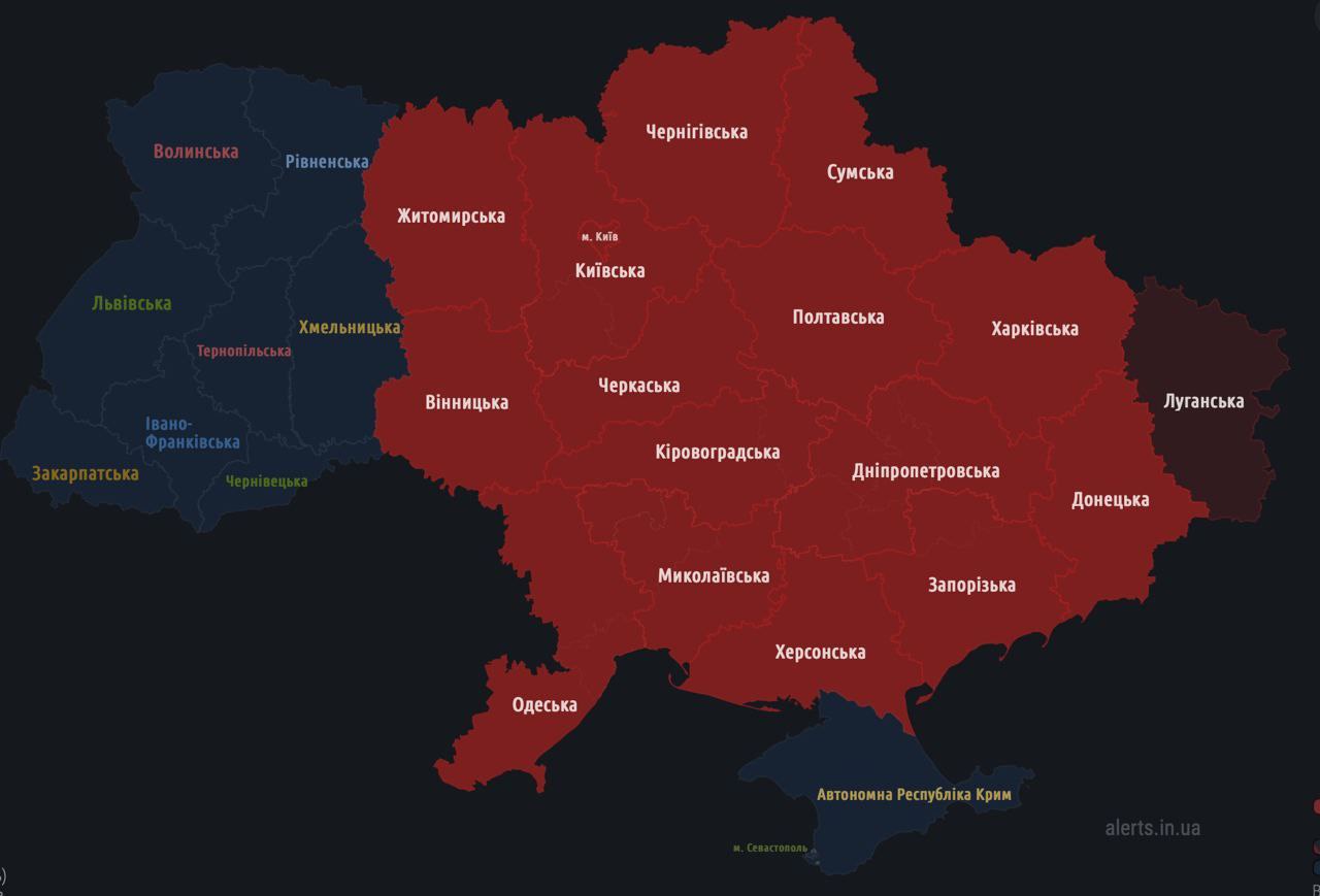 Воздушная тревога карта россии