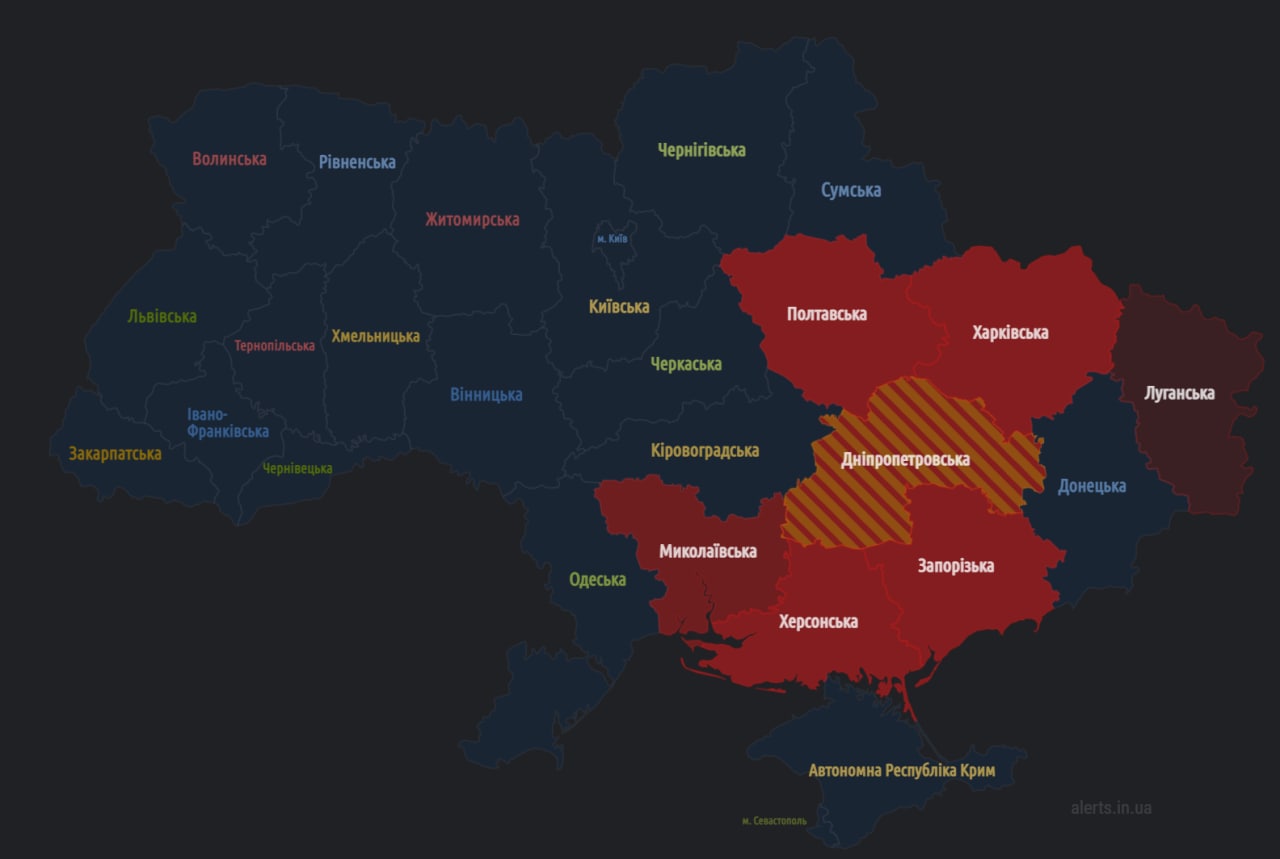 Карта воздушных тревог на украине онлайн в реальном времени