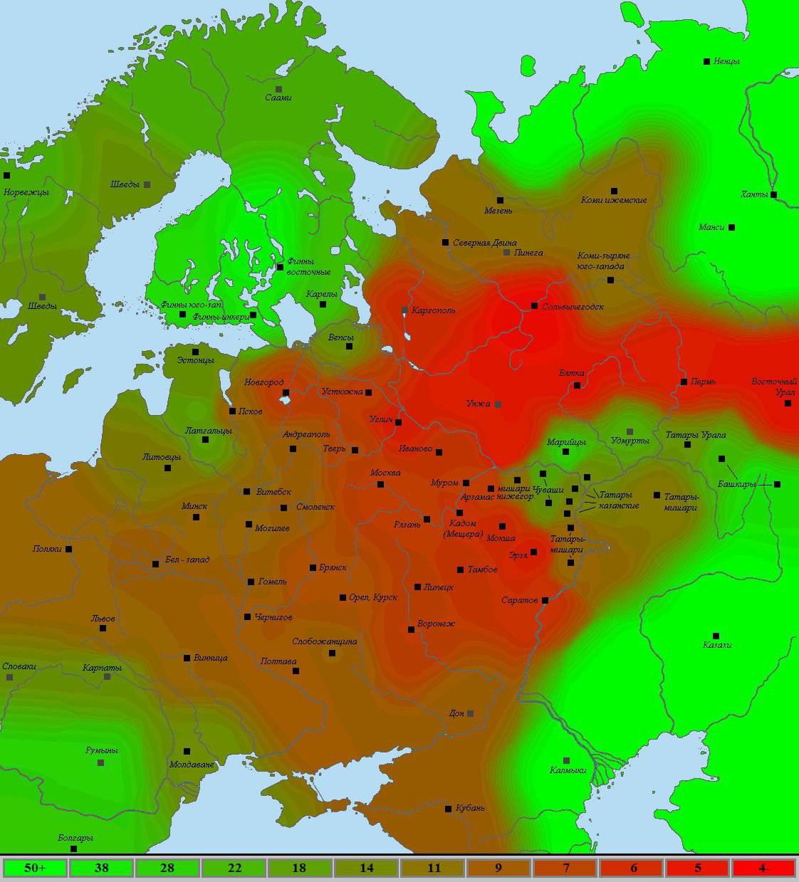 Территория проживания татар