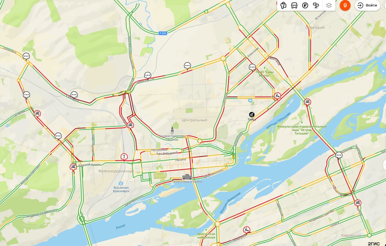 Карта транспорта красноярска онлайн в реальном времени