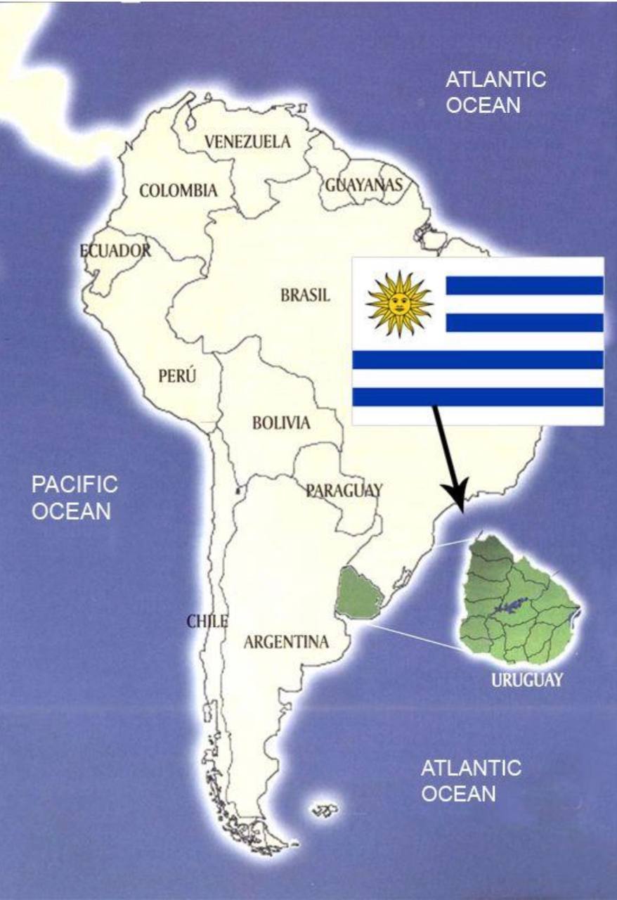 Уругвай столица на карте. Уругвай на карте.