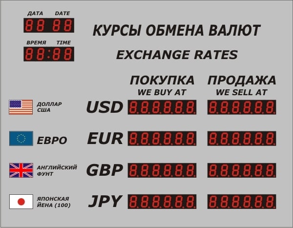 Курс валют на скобелевском 12. Электронное табло валют. Табло курсов валют. Обмен валют вывеска. Табло валют Рубин.