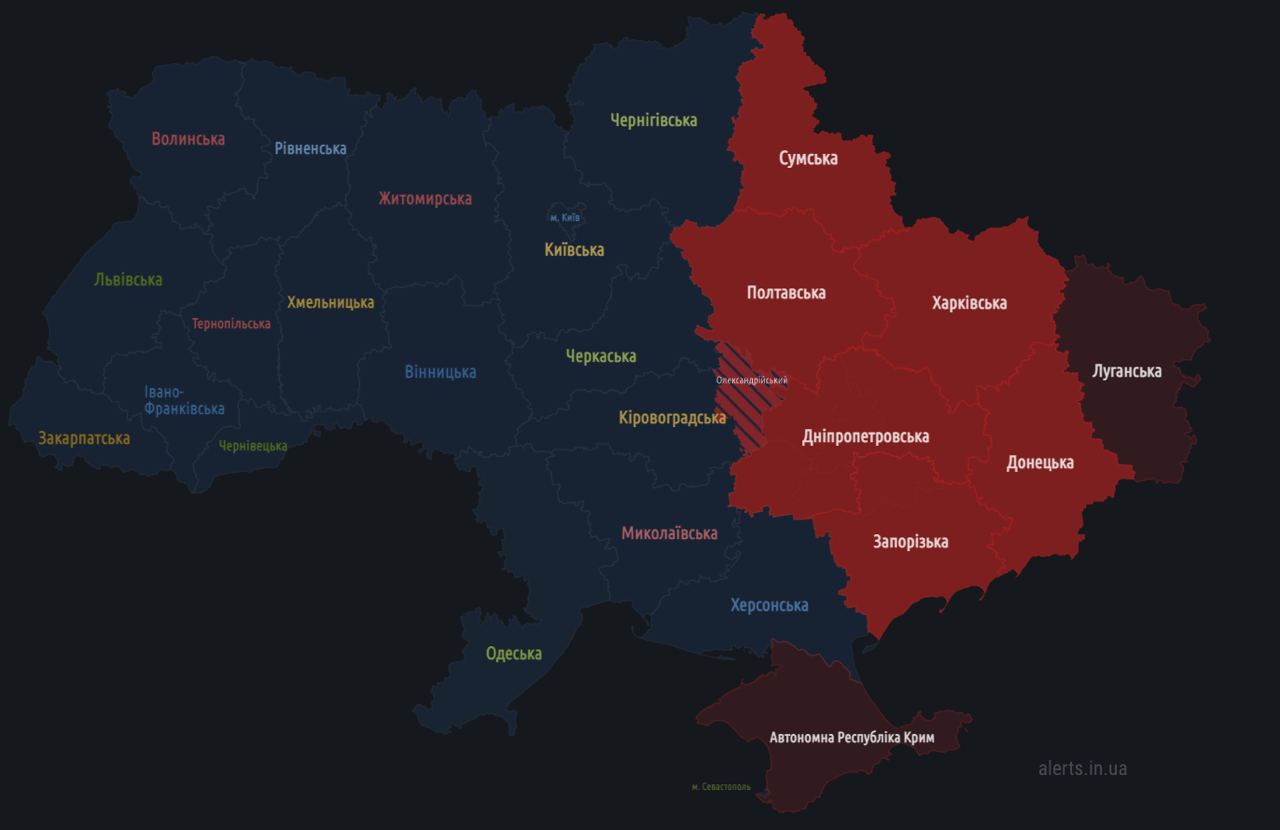 Карта воздушных тревог на украине онлайн в реальном времени