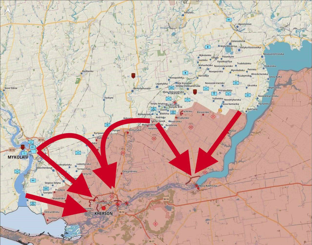 Херсон последние новости на сегодня военные действия карта