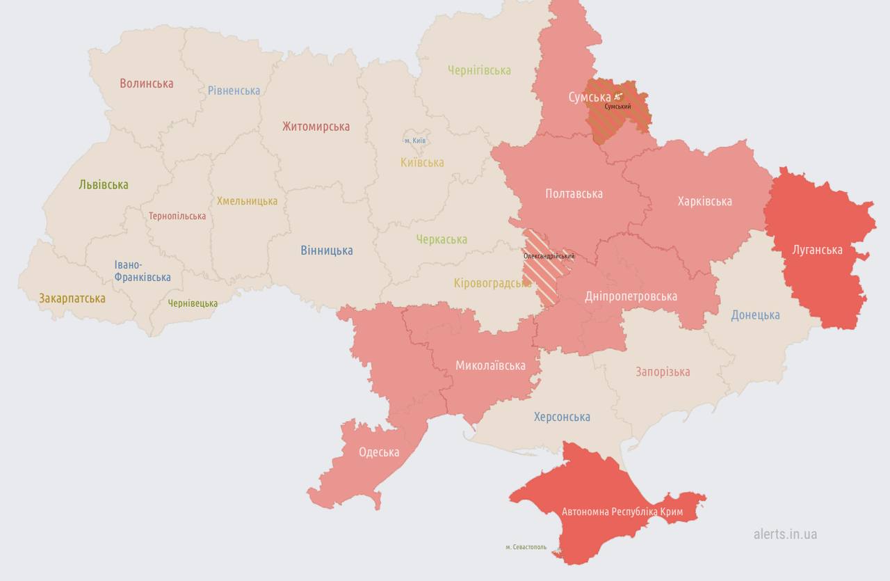 Карта повітряних тревог україни