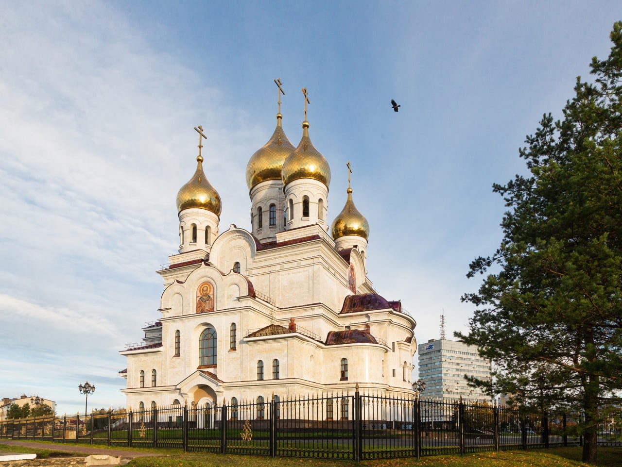 Освещение собора в Архангельске