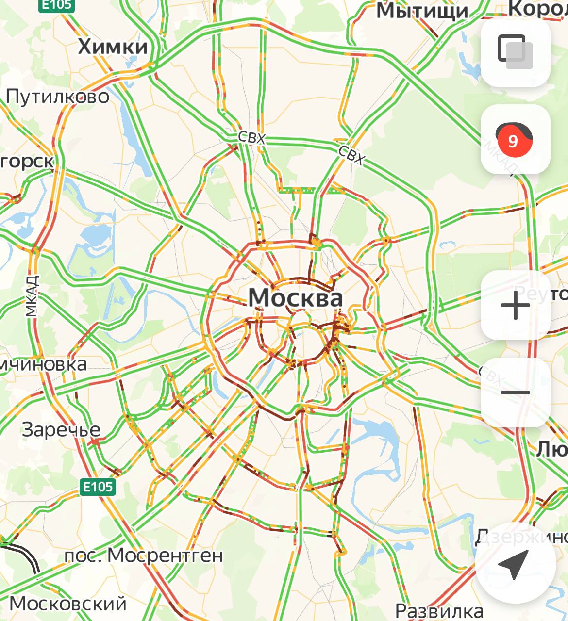 карта пробок москвы