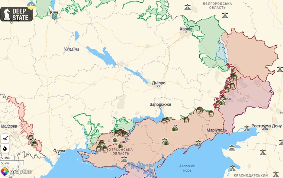 Карта херсона и херсонской области боевые действия